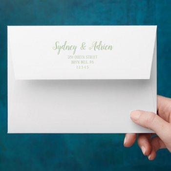 simple minimalist|sage wedding invitation envelope