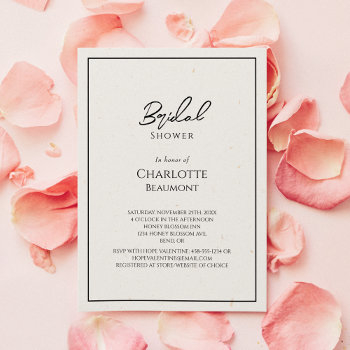 simple minimalist wedding bridal shower invitation
