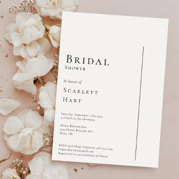 simple modern minimal wedding bridal shower invitation