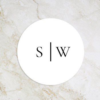 Simple Modern Wedding Monogram Envelope Seal Front View