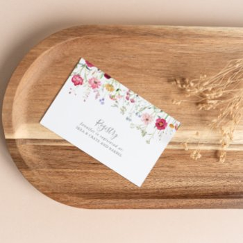 simple multicolor wildflower wedding gift registry enclosure card
