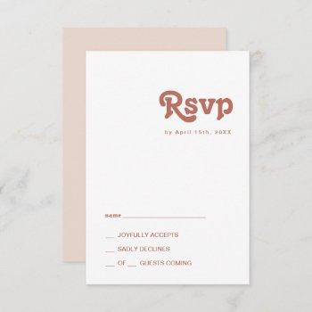 simple retro vibes | blush pink rsvp card