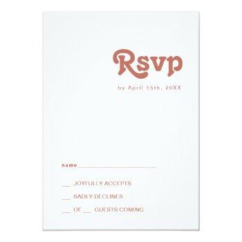 Simple Retro Vibes | Blush Pink Rsvp Card Front View