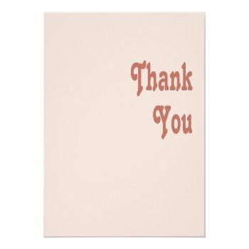 Simple Retro Vibes | Blush Pink Wedding Thank You Postcard Front View