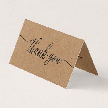 simple script photo wedding thank you card