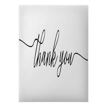 Simple Script Photo Wedding Thank You Card Front View