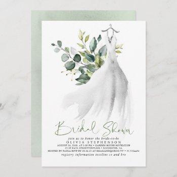 simply elegant eucalyptus greenery bridal shower invitation