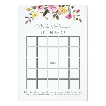 Simply Pretty Bridal Shower Bingo Cards Front View