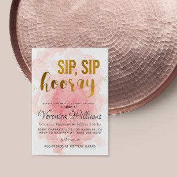 sip sip hooray bridal shower invitation