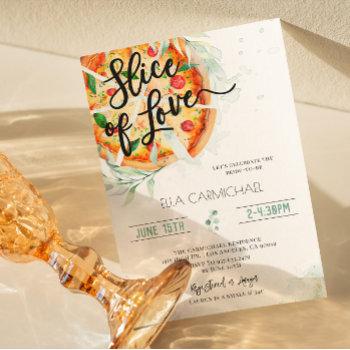 slice of love pizza bridal shower invitation