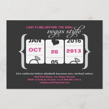 slot machine bachelorette party in vegas invitation