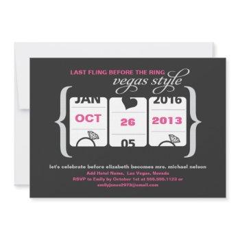 slot machine bachelorette party in vegas invitation