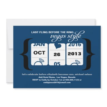 slot machine bachelorette party in vegas invitation