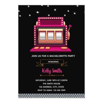 Slot Machine Bridal Shower Party Invitation Front View