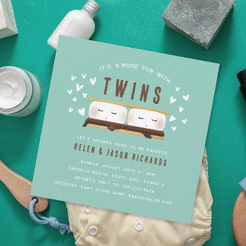 s'more fun with twins baby shower invitation