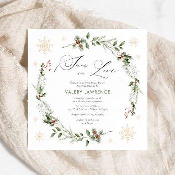 snow in love christmas bridal shower invitation