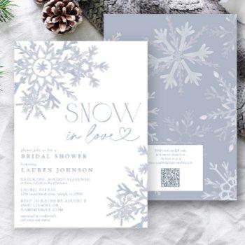 snow in love qr snowflake winter bridal shower invitation