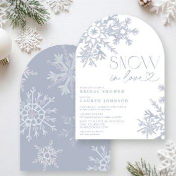 snow in love snowflake winter bridal shower invitation