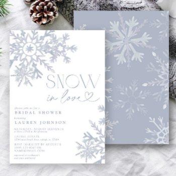 snow in love snowflake winter bridal shower invitation