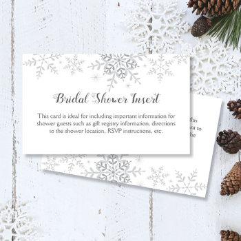 snowflakes winter bridal shower invitation insert