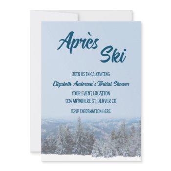 snowy mountain forest bridal shower invitation