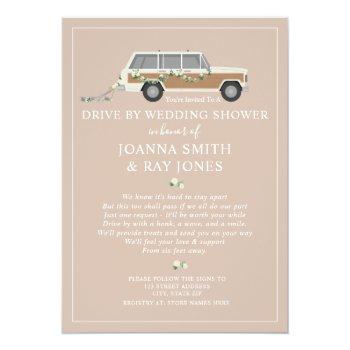 Social Distancing Drive By Wedding Shower Wood Suv Invitation Front View