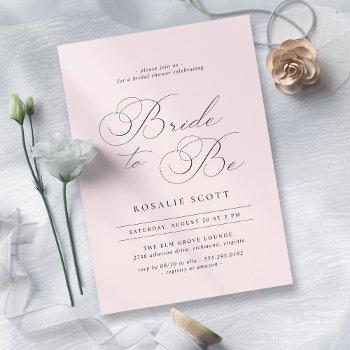 soft pink blush formal vintage airy bridal shower invitation