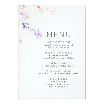 Soft Purple And Blush Elegant Minimalist Menu Front View