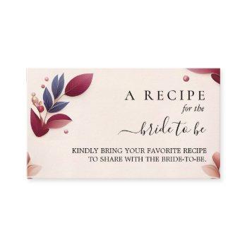 soft teal fall bold jewel tone bridal shower enclosure card