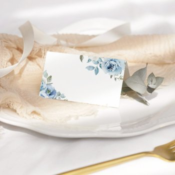 something blue before i do dusty blue floral place card