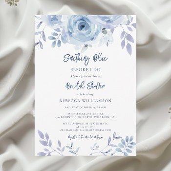 something blue before i do floral bridal shower invitation