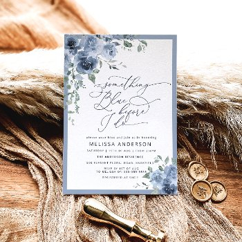 something blue before i do floral bridal shower invitation