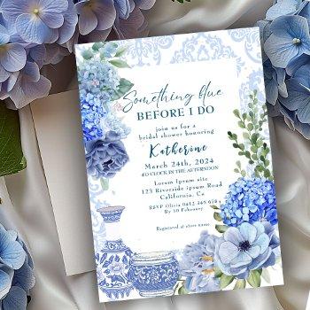 something blue before i do hydrangea bridal shower invitation