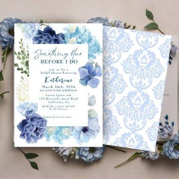 something blue before i do hydrangea bridal shower invitation