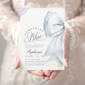 something blue bow bridal shower invitation