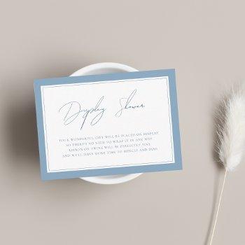 something blue display shower bridal shower enclosure card