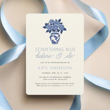 something blue hydrangeas modern bridal shower invitation