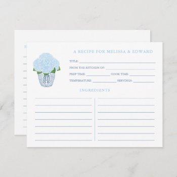 something blue kitchen bridal shower recipe card