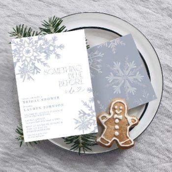 something blue snowflake winter bridal shower invitation