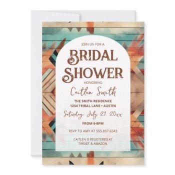 southwest aztec bridal shower invitation
