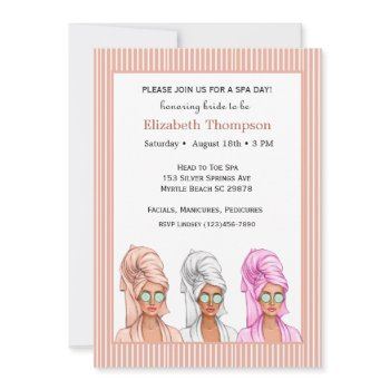 spa bridal shower invitation