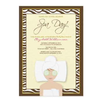 spa day bridal shower invitation (yellow)