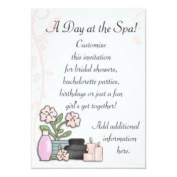 Spa Day Invitation Front View