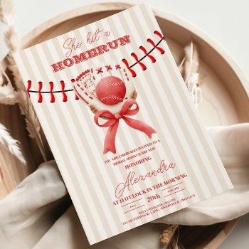 sports baseball homerun  bridal shower invitation