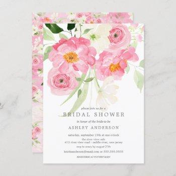 spring blossoms floral bridal shower invitation