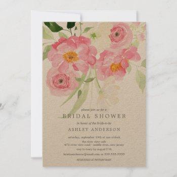 spring blossoms floral bridal shower invitation