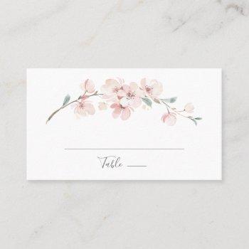 spring cherry blossom flat wedding place card