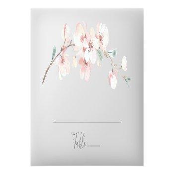 Spring Cherry Blossom Flat Wedding Place Card Front View