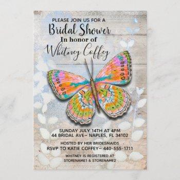 spring fling butterfly bridal shower invitation