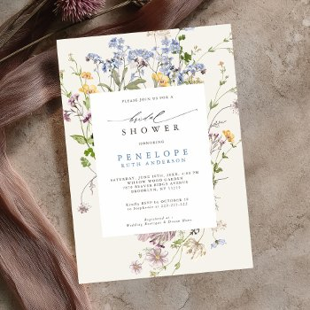 spring wildflower meadow garden bridal shower invitation